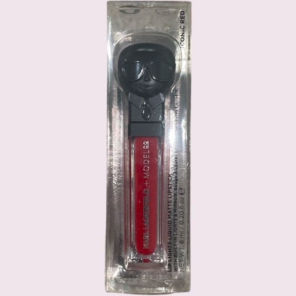 KARL LAGERFELD + ModelCo Lip Lights Liquid Matte Lipstick in Iconic Red NIB - Picture 5 of 8